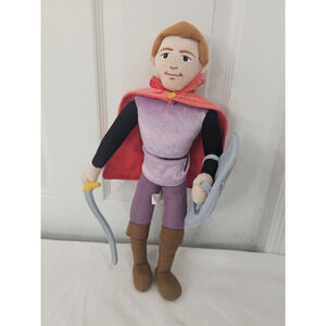 HTF Disney Store Sleeping Beauty Prince Phillip RARE 15" Plush Doll Sword Shield